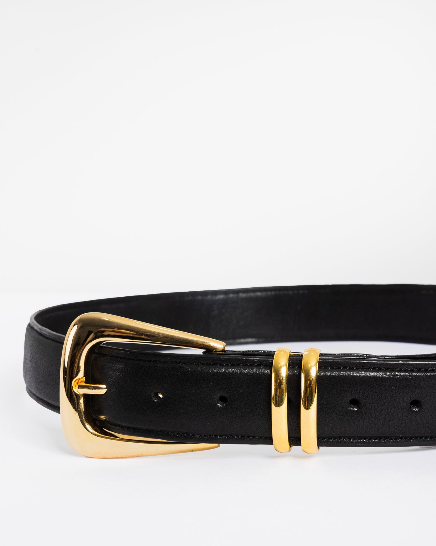 Gold Buckle Belt - Black