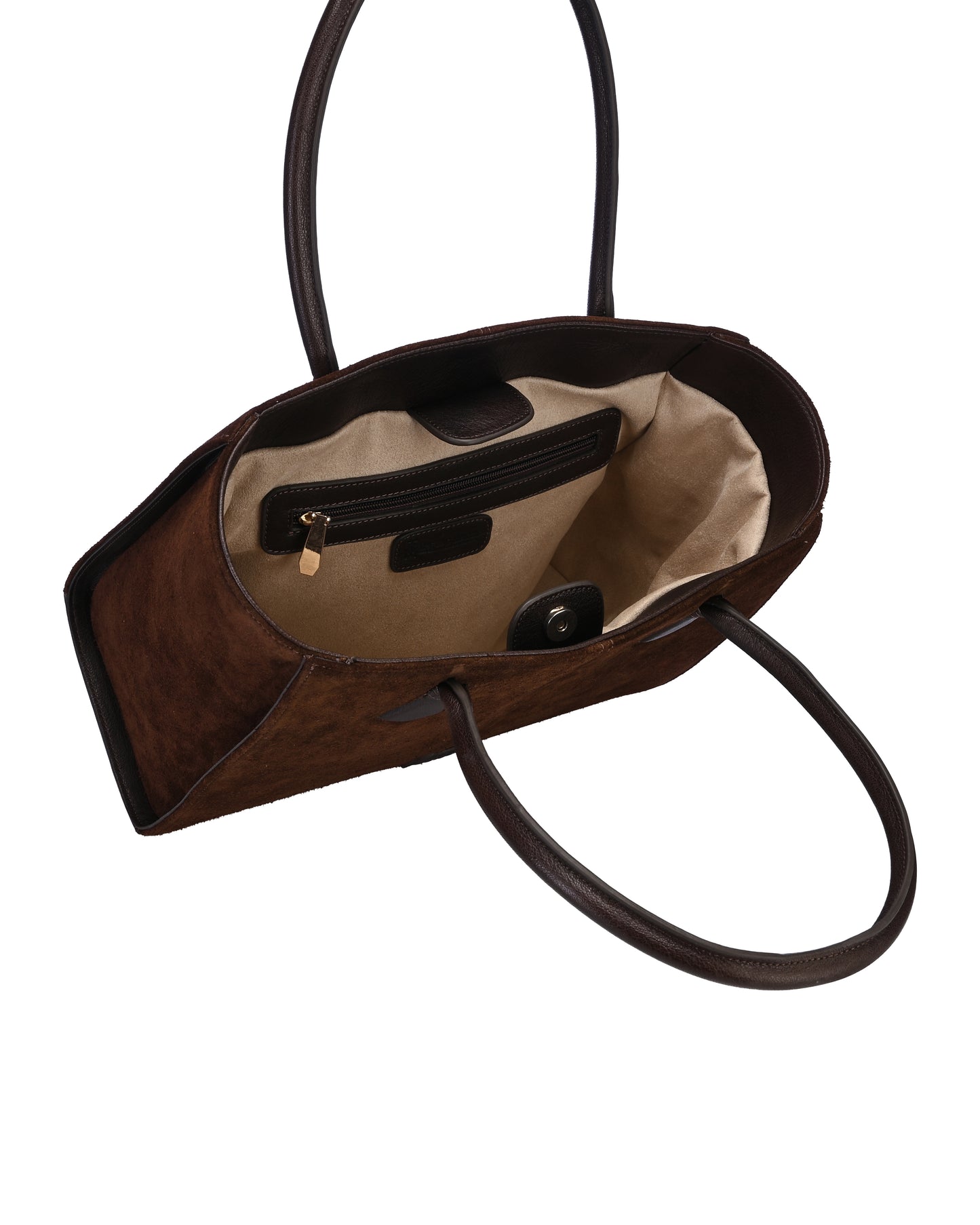 Effra handbag - Brown suede