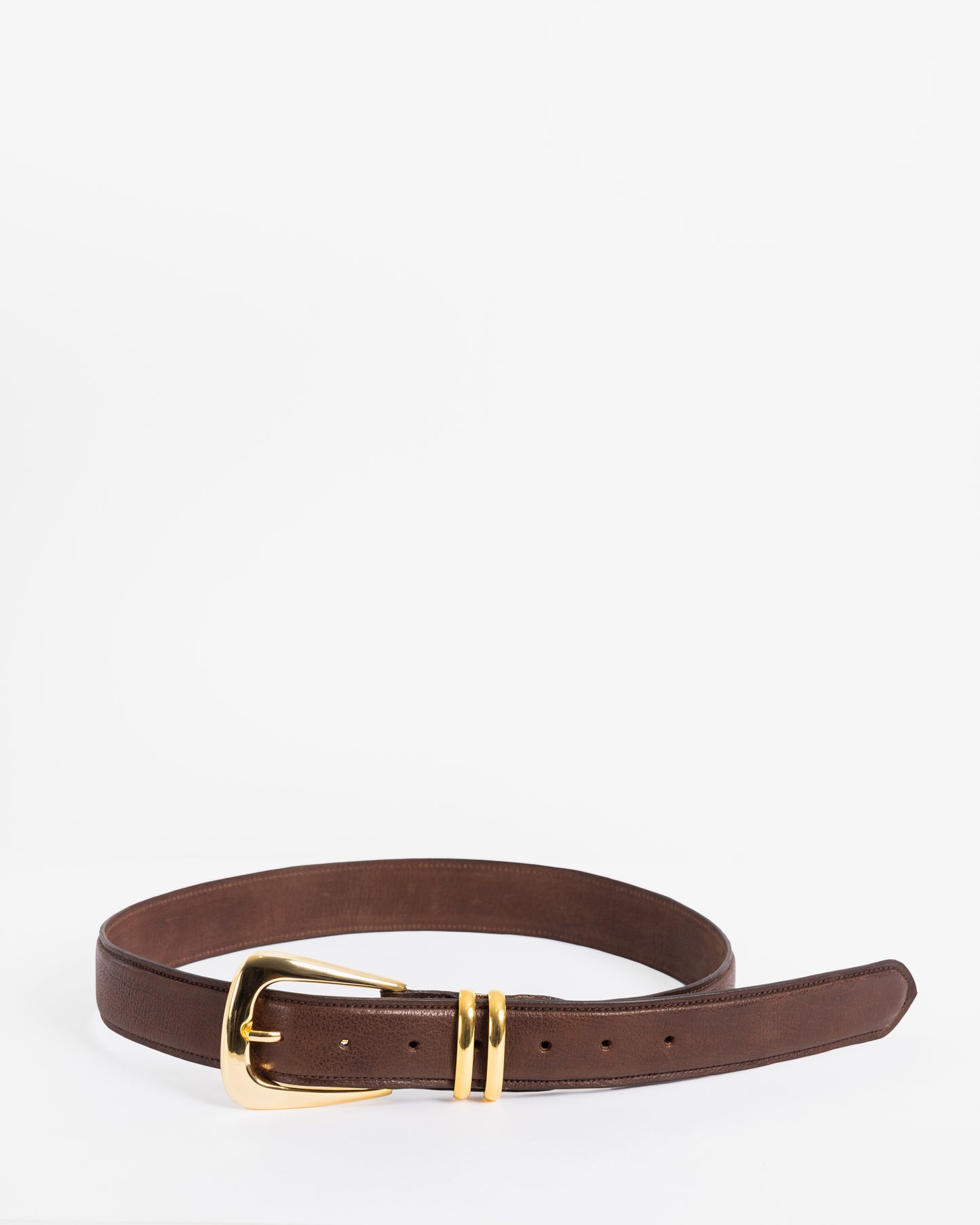 Gold Buckle Belt - Earth brown