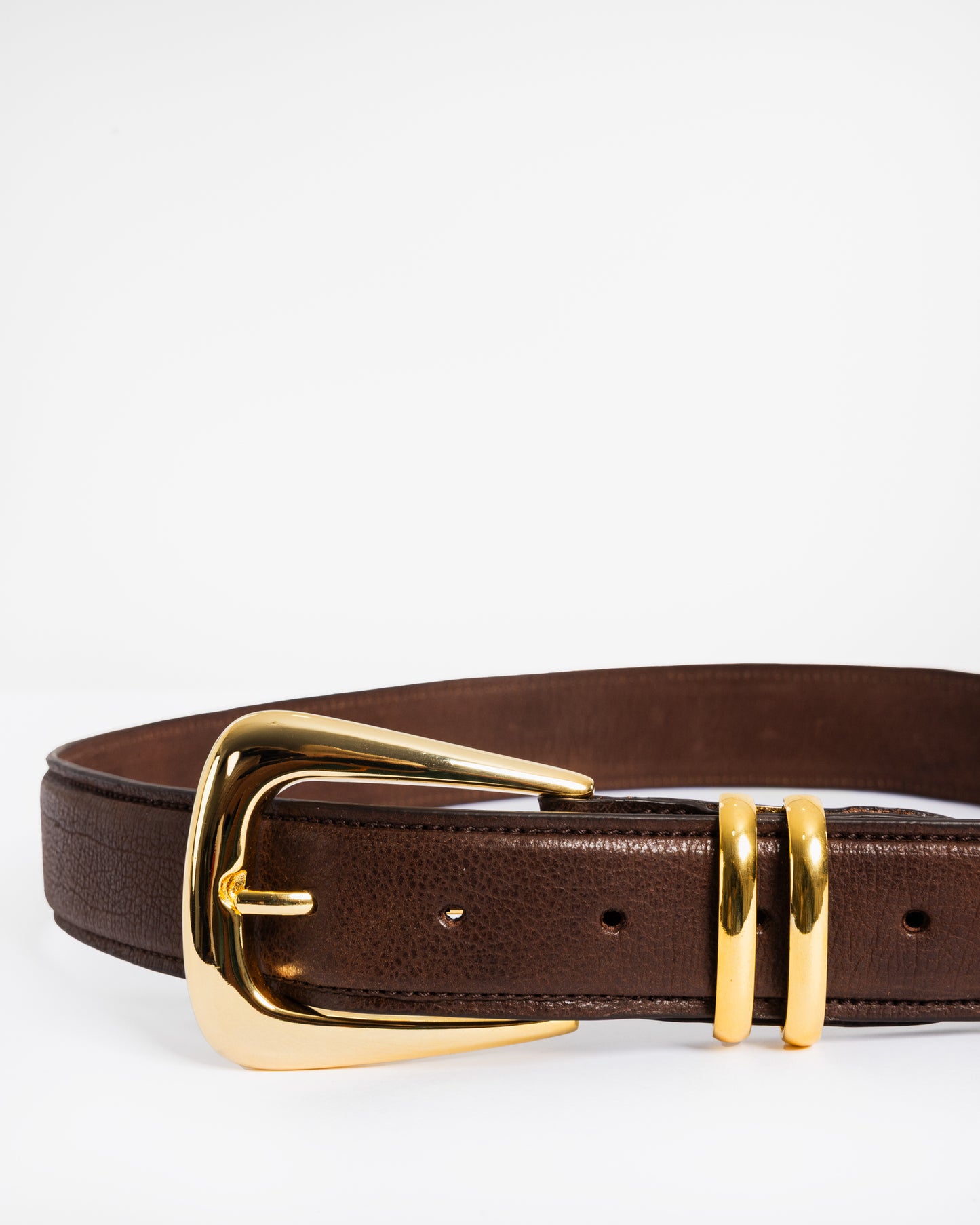 Gold Buckle Belt - Earth brown