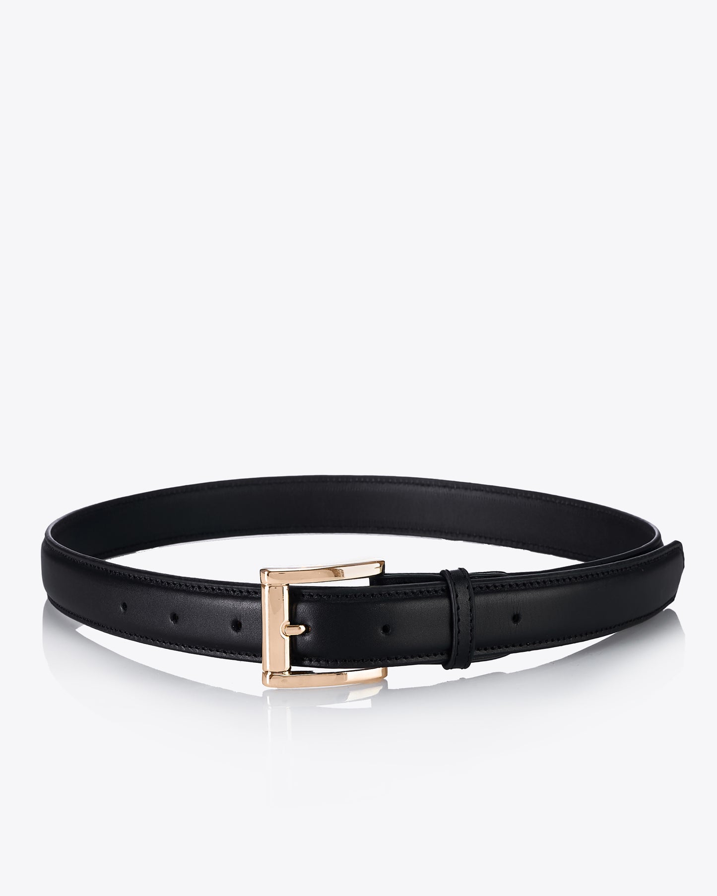 Light gold buckle belt - Black