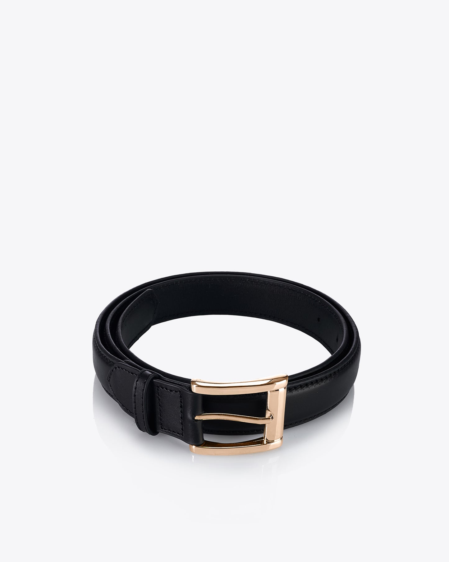 Light gold buckle belt - Black