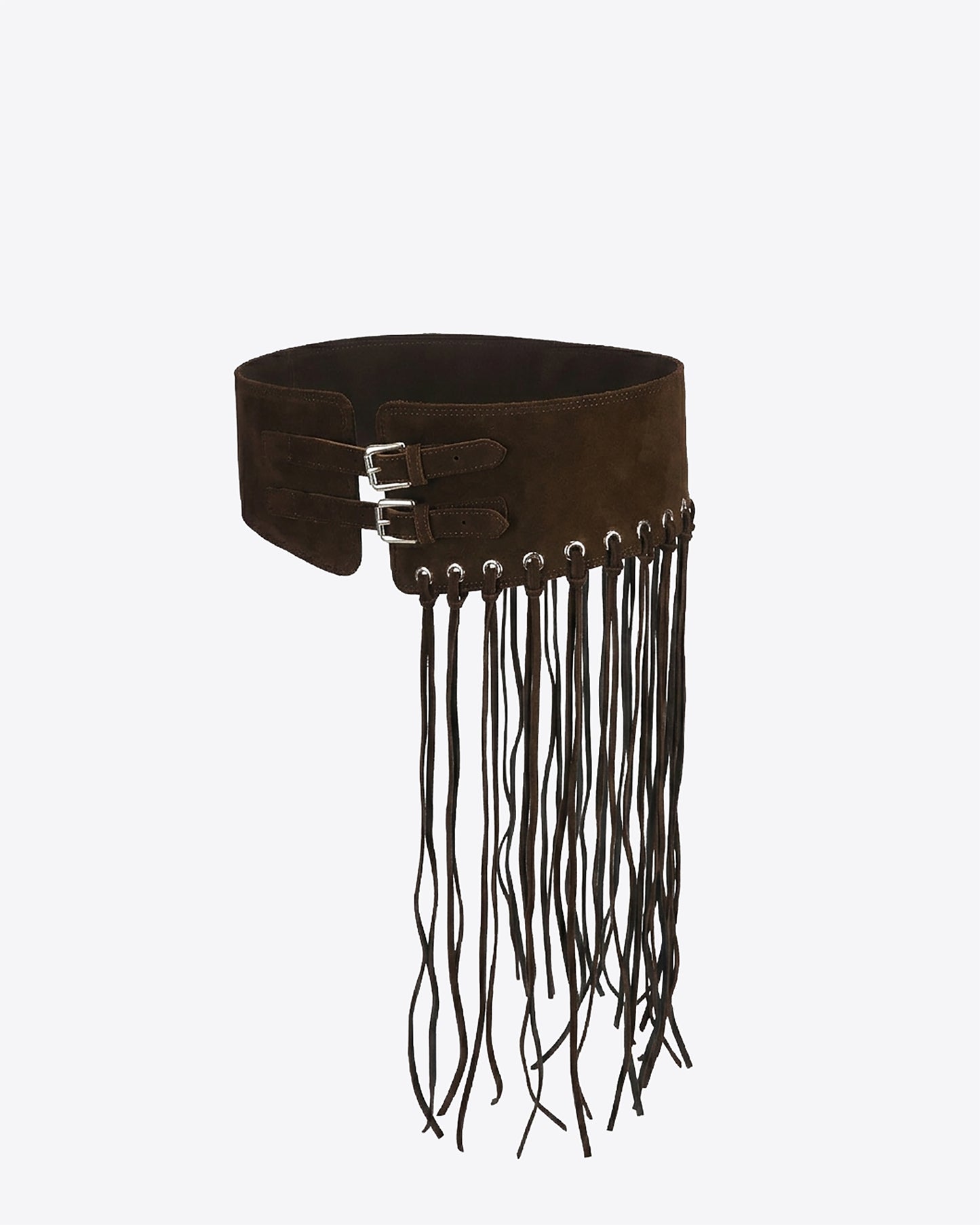 Fringe belt - Brown suede
