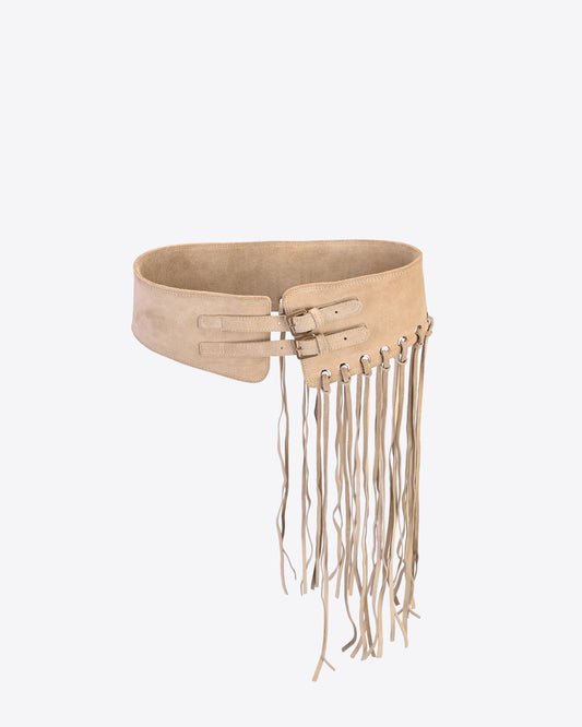 Fringe belt - Desert sand suede