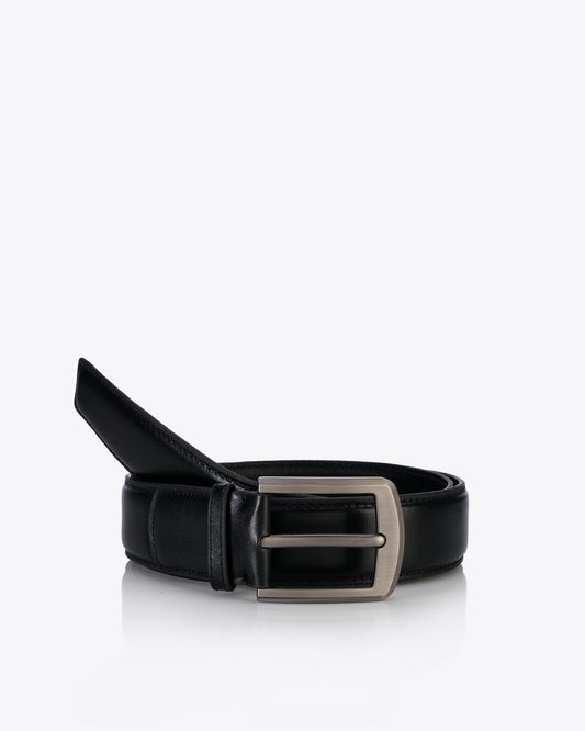 Sliver Buckle Belt - Black