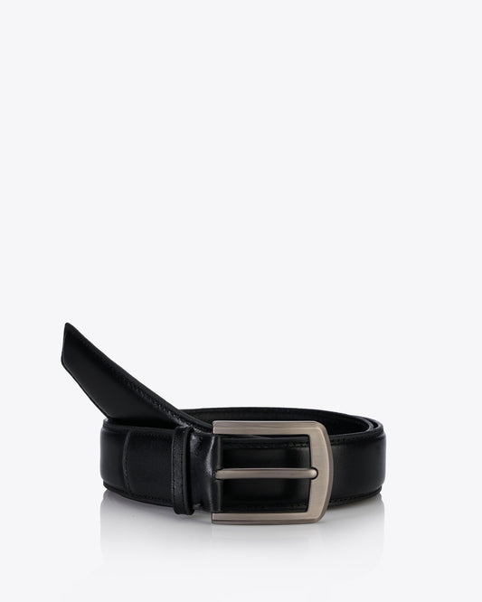 Sliver Buckle Belt - Black