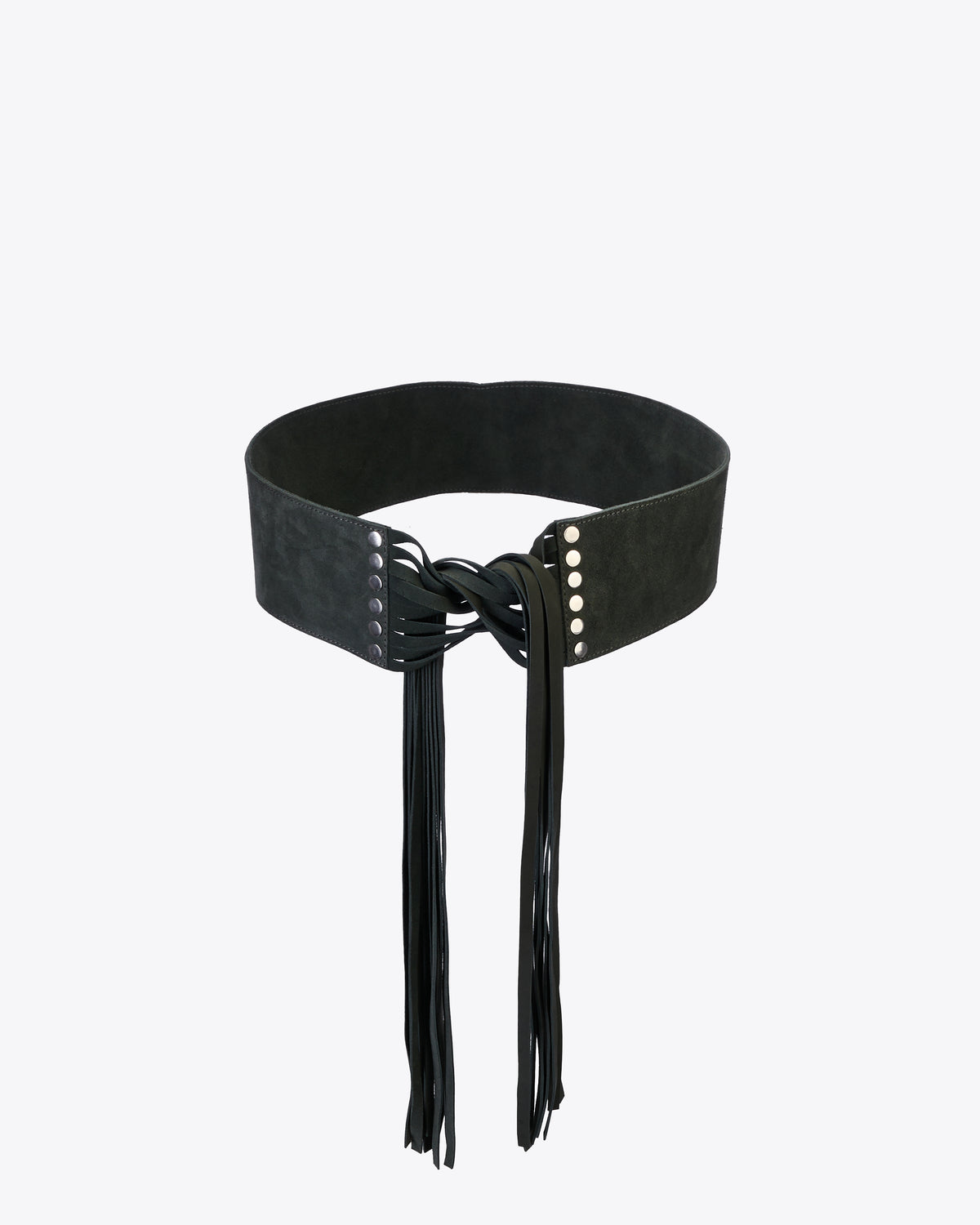 Fringe belt - Grey suede