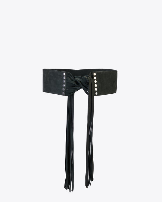 Fringe belt - Grey suede