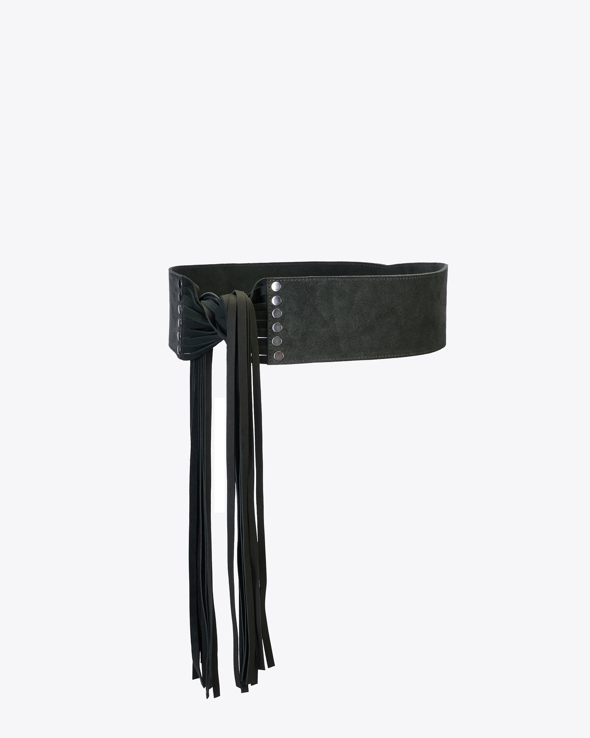 Fringe belt - Grey suede