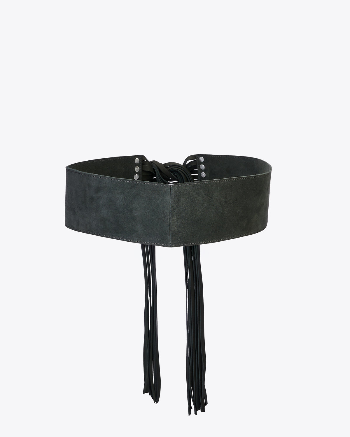 Fringe belt - Grey suede